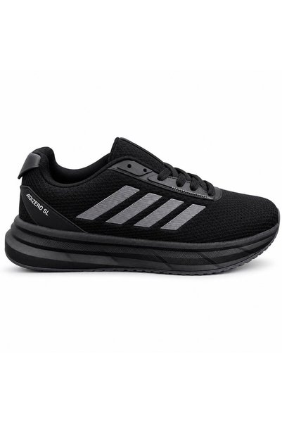 UZN AYAKKABI Men's Full Black Sole Lightweight Walking and Running Sports Shoes