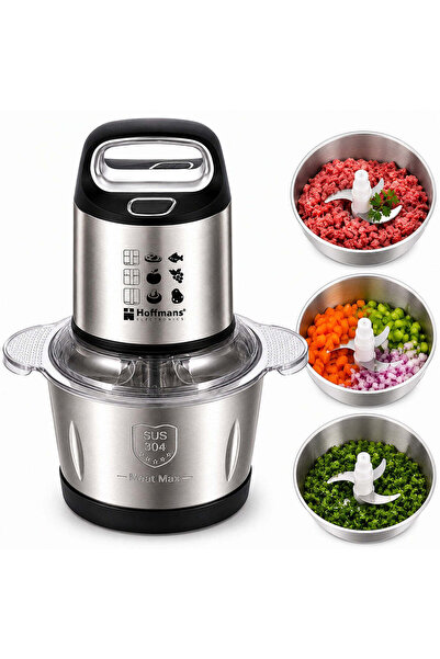 Hoffmans Electronics Tocator Electric pentru Legume si Carne 1800W, Vas Inox ...