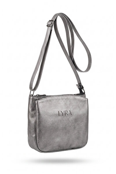 LYRA Bags & Accessories Lyra Metallic Gray 3-Compartment Long Strap Women's S...