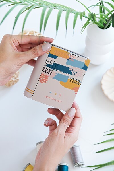 Daks Kitap Tasarımlı Mini Metal Saklama Kutusu 11x9x3 cm - Abstract Estetik T...