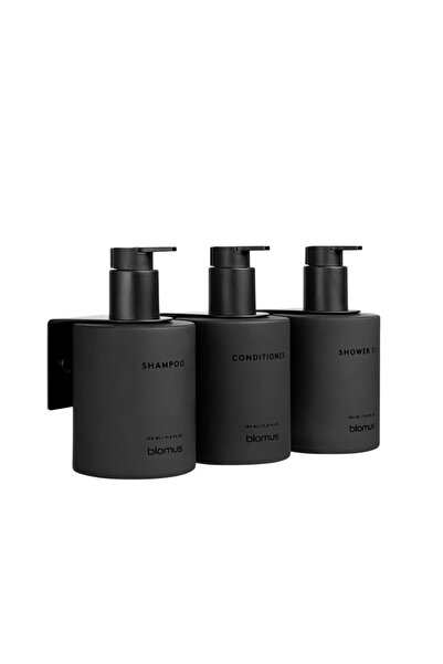 Blomus KIREI 3'Lü Cam Şişe Seti Duvara Montajlı Füme 350 ml