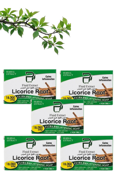 PYRON 5 Pieces Licorice Root Soap Whitening And Moisturizing 100gram