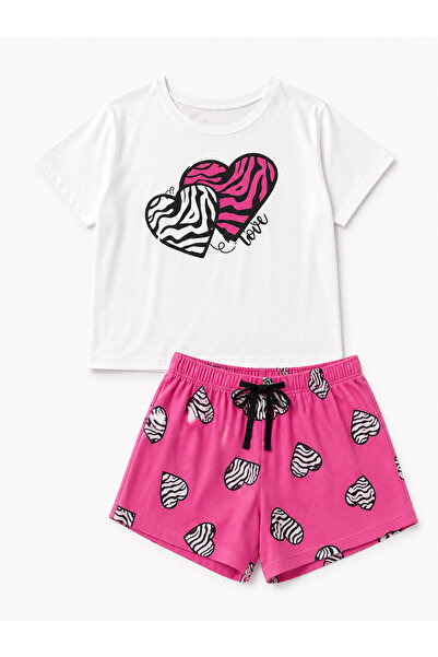 Silona Homewear Zezex Love White Shorts Pajama Set