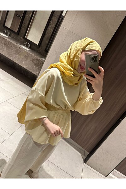 Çınar Couture KREP SARI BLUZ