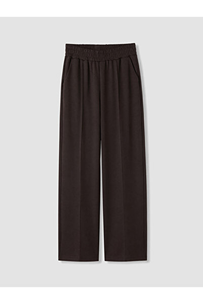 LC Waikiki Brown Soft Touch Women's Sports Sweatpants with Elastic Waist