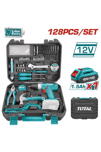 TOTAL ΣΕΤ ΔΡΑΠΑΝΟ-ΚΑΤΣΑΒΙΔΙ ΜΕ ΜΠΑΤΑΡΙΑ LI-ION 12V / 1.5Ah / 20Nm 128 ΤΕΜΑΧΙΑ...