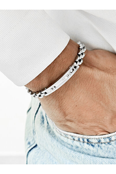 FERRO Silver Steel Men's Bracelet Frj10218A-A 2 Year Warranty Gift Boxed