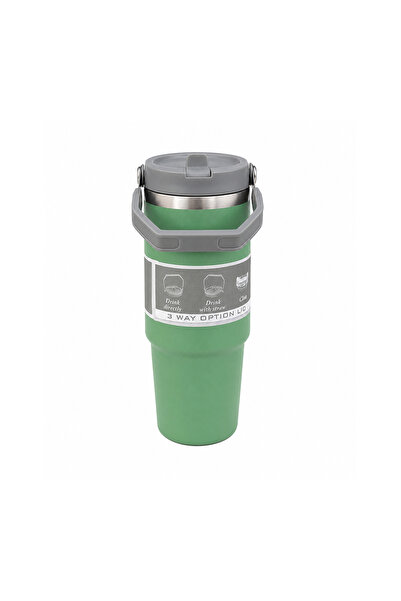 Lacoz 900ML Vacuum Insulated Stainless Steel Travel Mug with Handle & Reusabl...