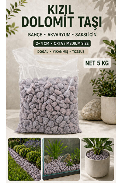 Genel Markalar KIZIL DOLOMİT TAŞI 5 KG 2-4 CM ORTA / MEDİUM SİZE PEYZAJ-AKVAR...