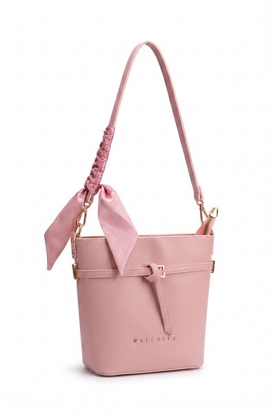 LYRA Bags & Accessories Lyra Powder Pink Women's Shoulder Bag with Scarf Detail