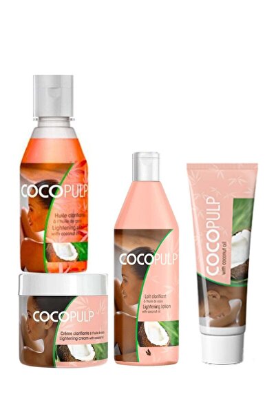COCO PULP 4 Piece Set Skin Lightening Cream 300ml, Lotion 500ml, Tube Cream a...