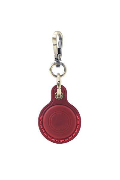 choice2 Red wine 2026New Vintage Genuine Leather Airtags Case Protective Cove...