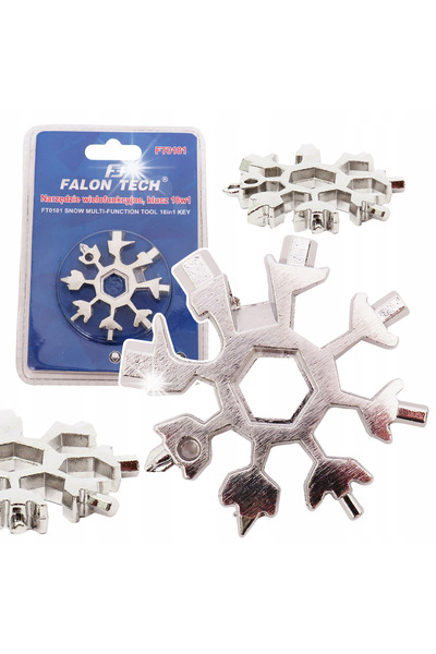 Falon Tech Multifuncțional 18-în-1 în formă de fulg de nea, gadget breloc