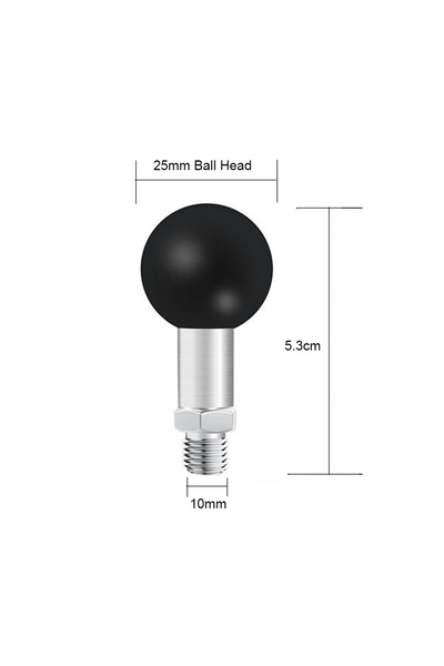 Choice محول تثبيت M10 25 مم مع رأس كروي 1 بوصة، حامل هاتف M8 M10 للدراجات الن...