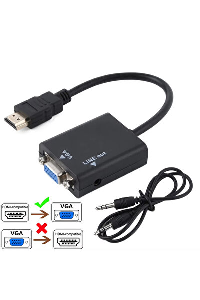 Choice محول HDMI إلى VGA متوافق مع HDMI مع مخرج صوت، محول HDMI ذكر إلى VGA أن...
