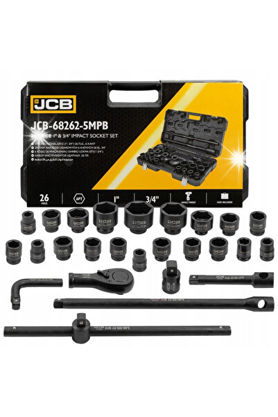 Jcb Set de chei tubulare de impact pentru roți, rezistente, 3/4 " 1 ", 26El 6-K