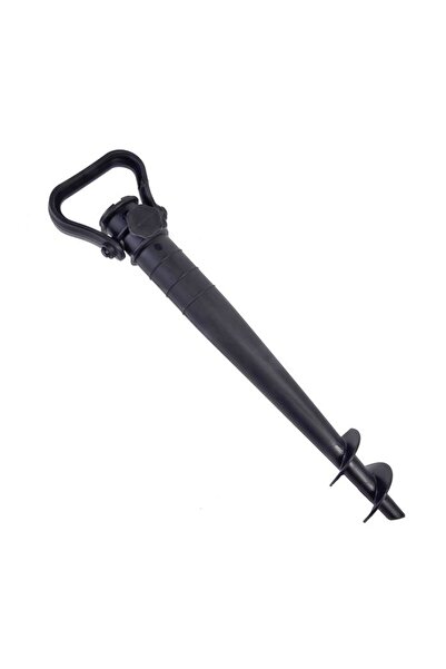 OEM Suport umbrelă plajă, model șurub, plastic, negru, 38x4cm – fixare și uti...