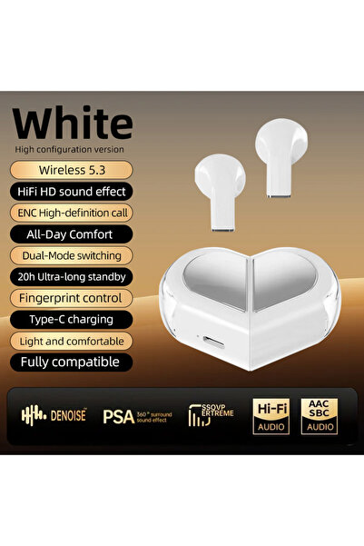 Choice WHITE K520 Bluetooth Wireless Earphones Rotatable Heart Shape Charging...