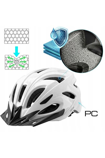 NO BRAND CASCĂ DE BICICLETĂ MTB REGLABILĂ CU LAMPĂ LED ȘI VIZIERĂ, MĂRIME L, ...