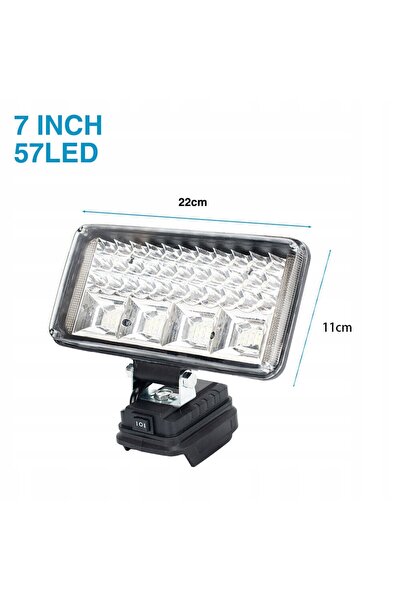 NO BRAND Lampă de lucru Makita 18V cu halogen, lanternă + 2x USB, 7 inci, 57 ...