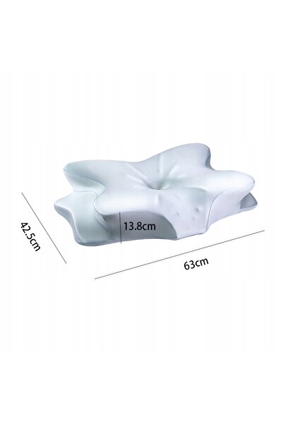 NO BRAND Pernă ortopedică conturată din spumă cu memorie 63x13.8x42.5 cm |   Gri