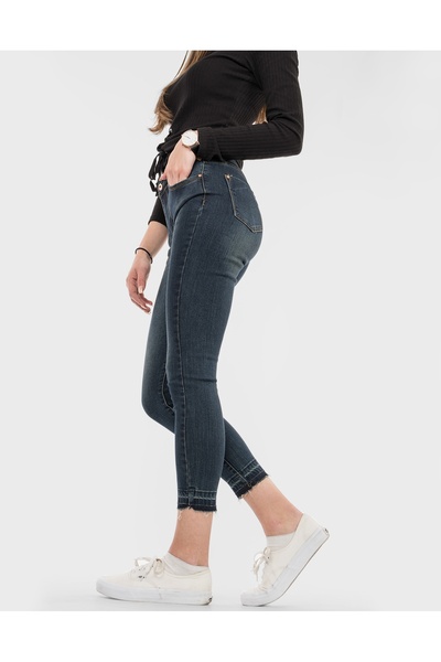 NO BRAND Blugi de damă lungime 7/8, skinny, push-up, cu talie înaltă și elast...