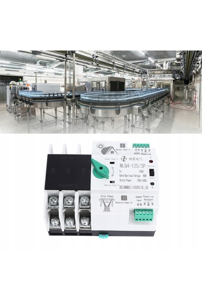 NO BRAND Comutator automat trifazat pentru panou solar 3P 100A AC 400V