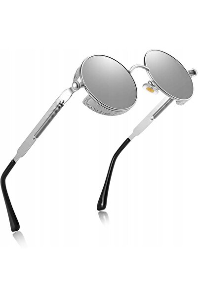 NO BRAND Ochelari de soare retro Lenonki, rotunzi, stil Steampunk, pentru băr...