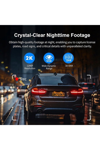 NO BRAND Cameră DVR auto mini Wifi 2K 1296P