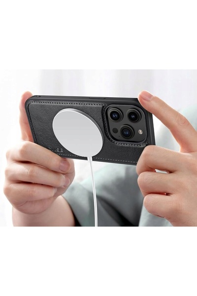 NO BRAND Husă din piele Ocase pentru iPhone 14 Pro, Suport 2 în 1, Magsafe, N...