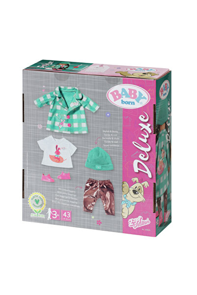 NO BRAND Set de haine: Palton, Colanți, Căciulă pentru păpușă Baby Born de 43 cm
