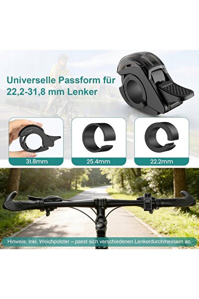 NO BRAND Claxon de bicicletă puternic de 110dB, din aliaj de aluminiu, soneri...