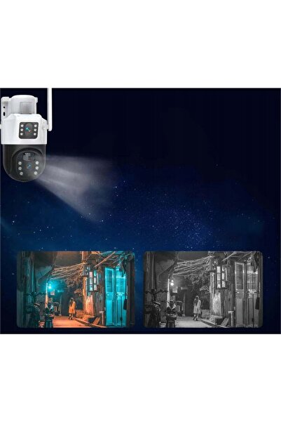 NO BRAND Cameră Solară Duală 2 în 1 4G 2x5MP de Exterior Rotativă Wireless