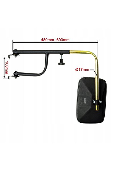 NO BRAND Oglindă 250X160mm cu mâner pentru Tractor Ursus C-330 C-360 Mf T25 Z...