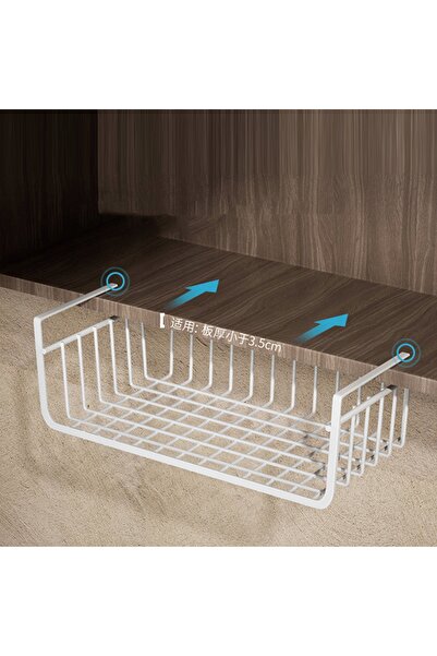 NO BRAND Coș suspendat sub raft, raft suplimentar, alb, 26cm