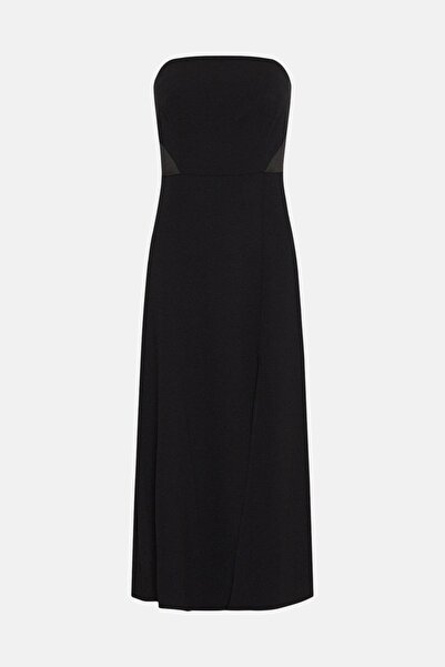 NO BRAND Rochie de cocktail neagră midi tip tub cu șliț Oasis 40