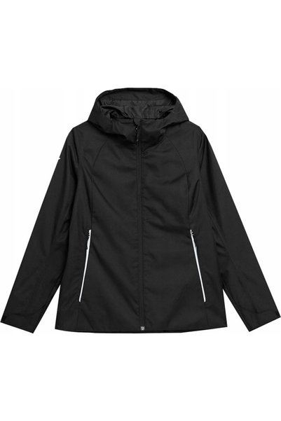 NO BRAND 4F Pelerină de ploaie cu glugă pentru femei F091 Negru Aw23 XS Negru