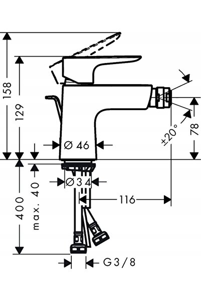 Hansgrohe Baterie de bideu Talis E