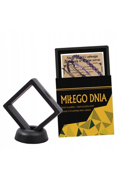 NO BRAND Brățară de damă cu piatră de ametist, set 2 în 1 + cutie cadou