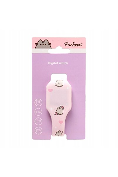 NO BRAND Ceas digital KOT PUSHEEN, din silicon, pastel, set complet 4 piese