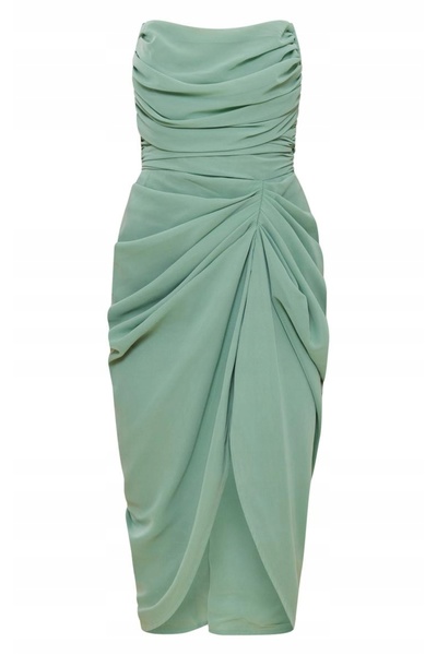 NO BRAND Rochie tip șal midi, încrețită, asimetrică, Prettylittlething 40