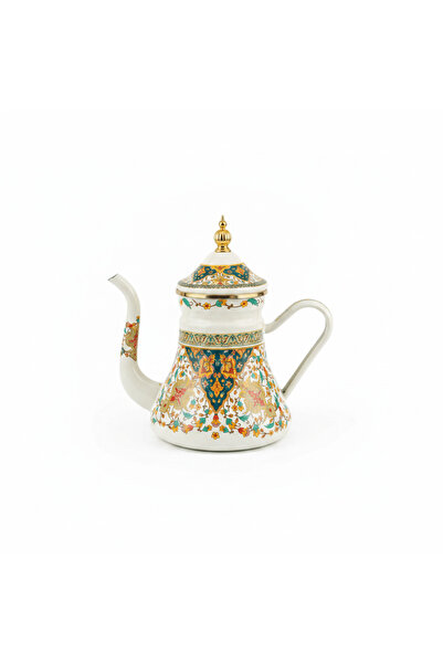 AKDC Cream Enamel Kettle with Ornate Floral Design – 1.2 Ltr