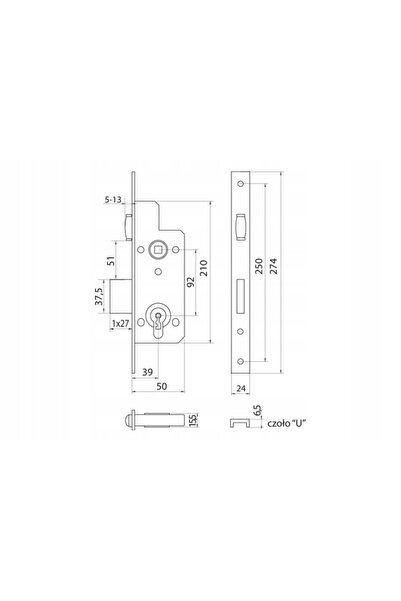 NO BRAND Sobinco/Reynaers 8611-U22-35 92mm Roller Lock