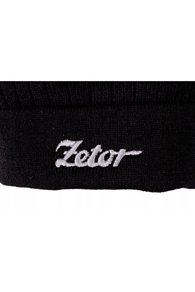 NO BRAND Căciulă de iarnă neagră cu logo Zetor