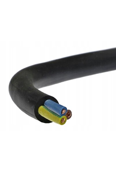 NO BRAND Cablu Ow 3x1,5mm H05Rr-F, conductor rotund, negru, în înveliș de cau...