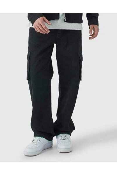 NO BRAND Blugi negri clasici din bumbac, stil baggy, Boohooman m