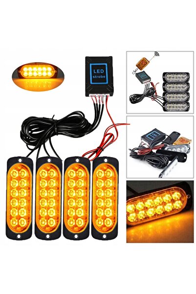 NO BRAND Lămpi stroboscopice de avertizare auto 12 LED-uri 12V