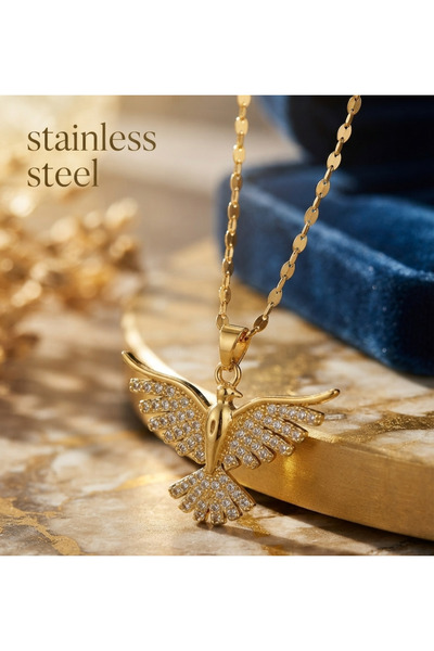 stainless steell 316L Steel Chain Gold Color Phoenix Model Necklace