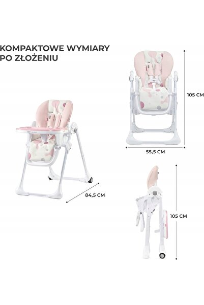 NO BRAND Scaun înalt pliabil pentru hrănirea copiilor, cu reglare pe înălțime...