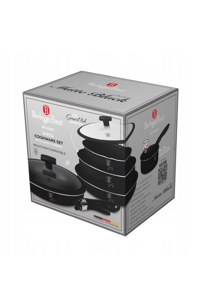 NO BRAND Set de oale 9 piese Berlingerhaus Bh-8257 Negru Mat